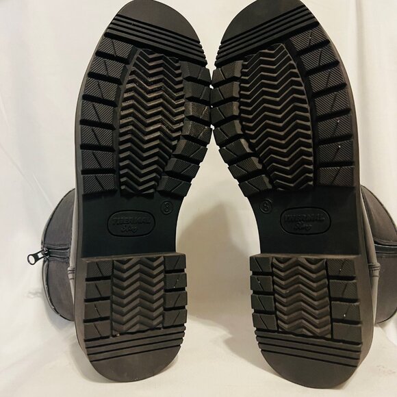 Thermal King-Haband's Men's Size 8D Faux Fur Insulated Boots-Black-Zip Each Side - Picture 13 of 16